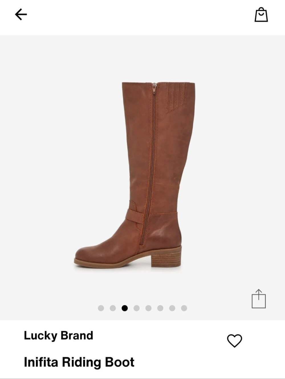 Lucky Brand Inifita Riding Boot - Knee-High Brown Boots - Sz 8 - Picture 3 of 16